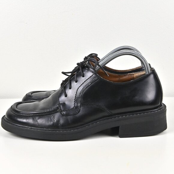 Giorgio Brutini Handcrafted Black Leather Apron Toe Derbies US 8 UK 7 Made Italy - Picture 4 of 16
